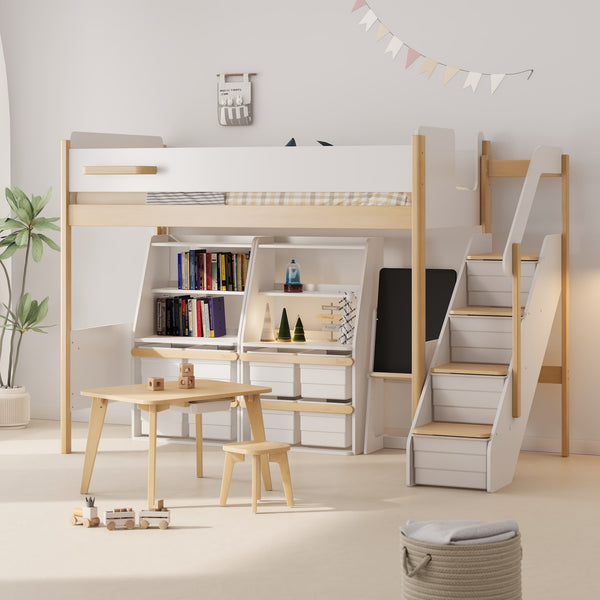 Natty King Single Loft with Storage Staircase