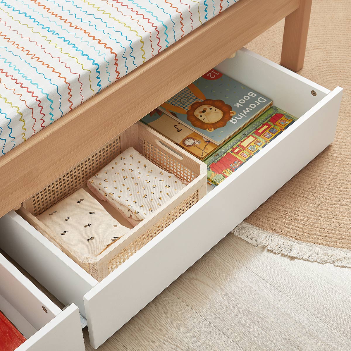 Storage Drawers Under Crib Trundle Neat Under Bed Storage Drawer