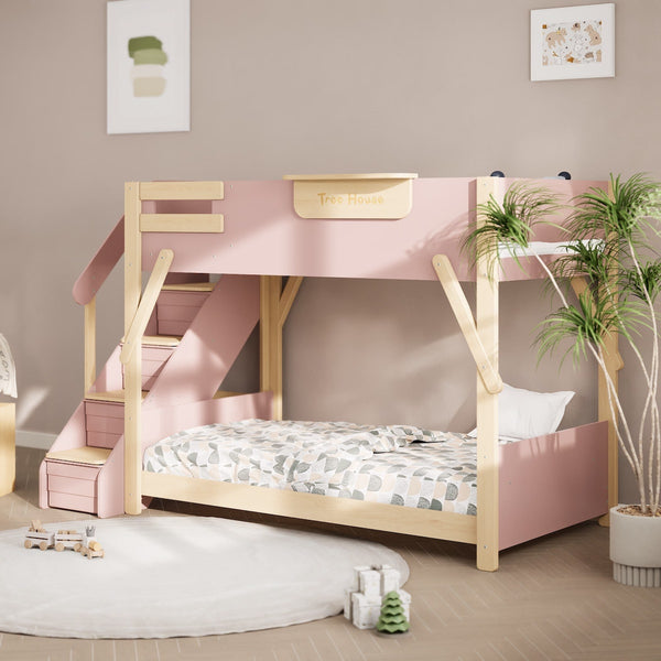 Treehouse King Single Bunk Bed + Storage Staircase