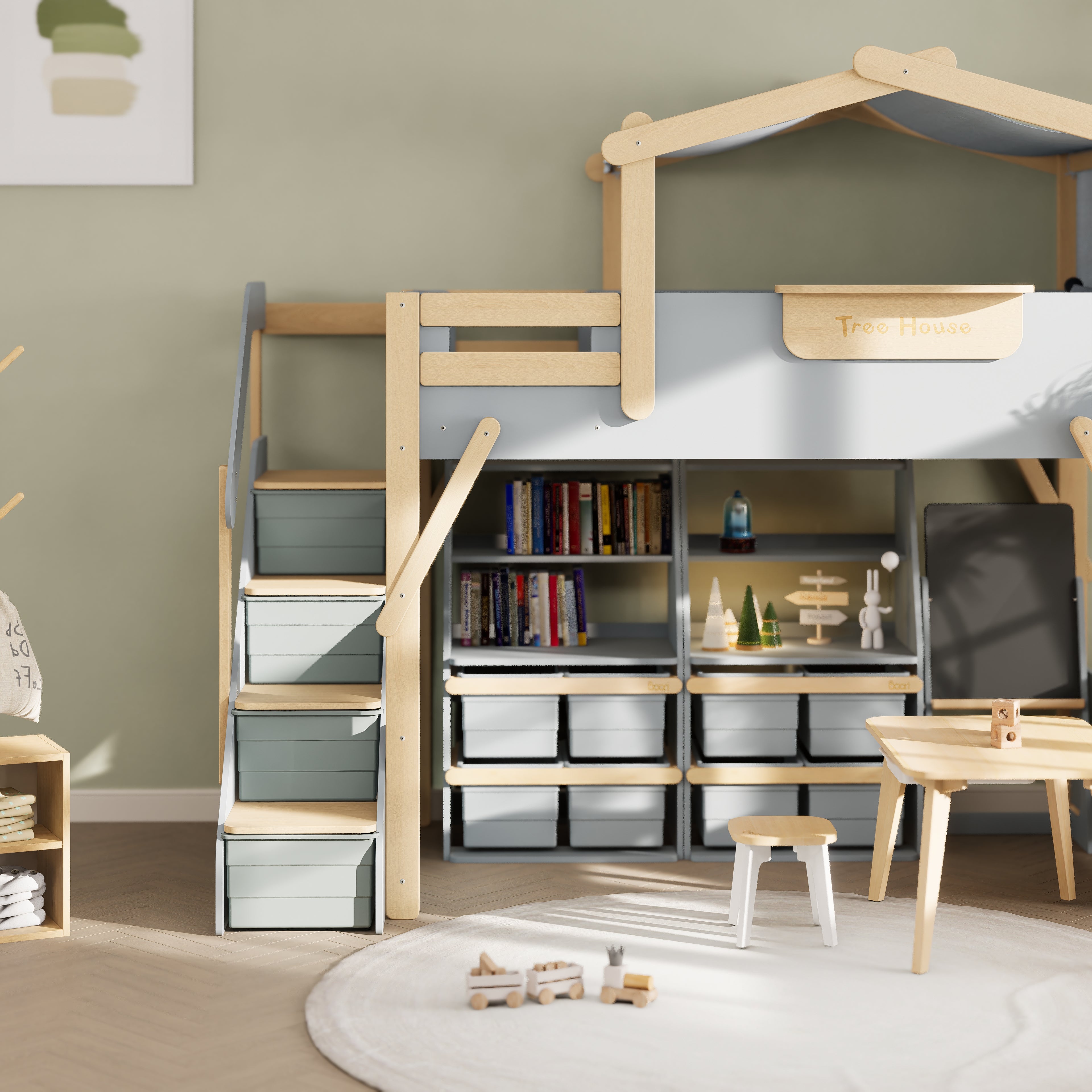 Boori Treehouse King Single Loft + Roof Frame and Storage Staircase