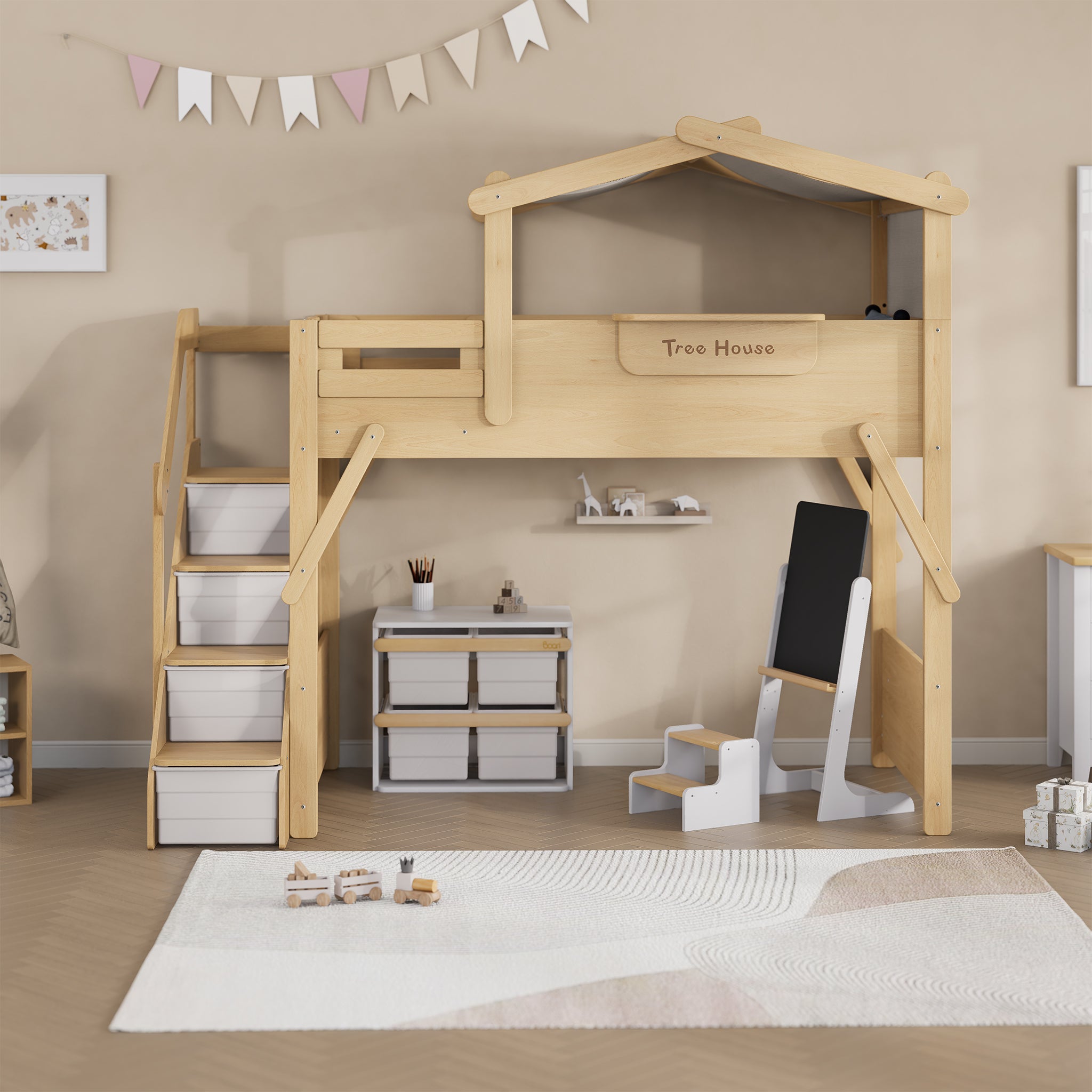 Boori Treehouse King Single Loft + Roof Frame and Storage Staircase