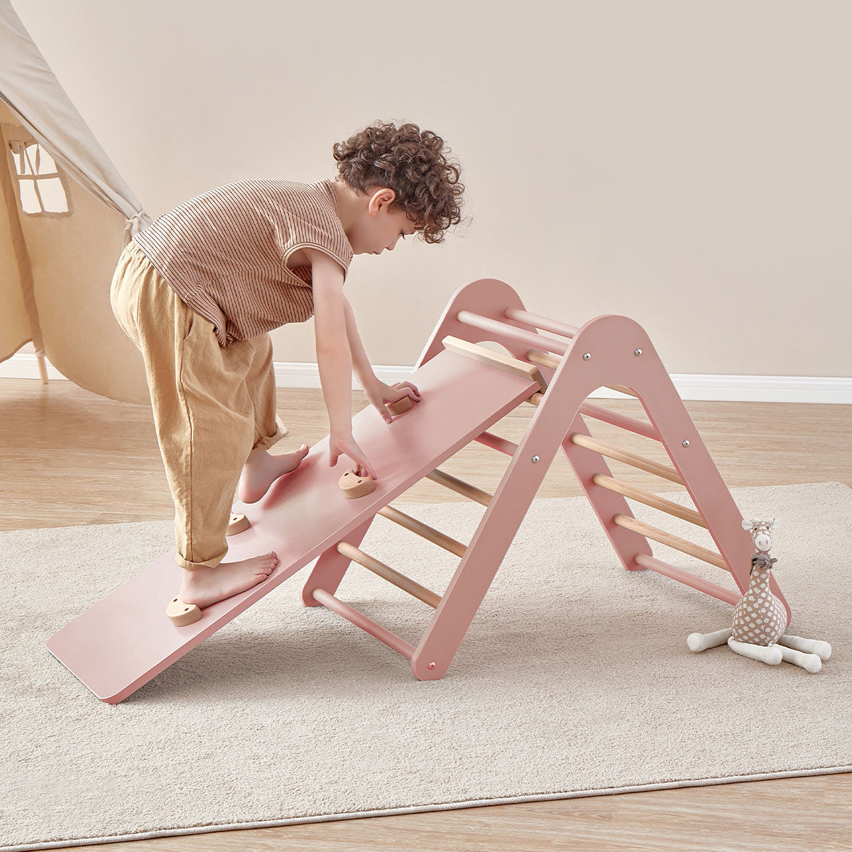 Pink Triangle Ramp Tidy Pikler Climbing Triangle & Ramp – Boori Australia