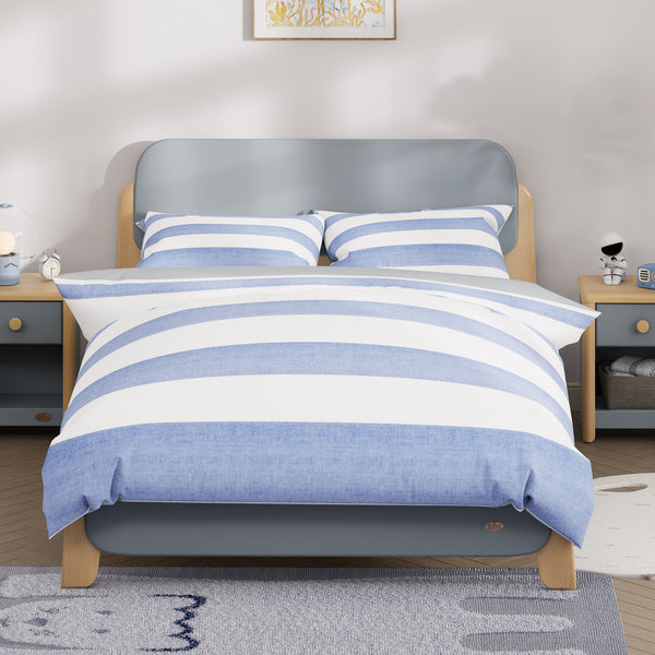 Blue Stripe Double Quilt Cover Set