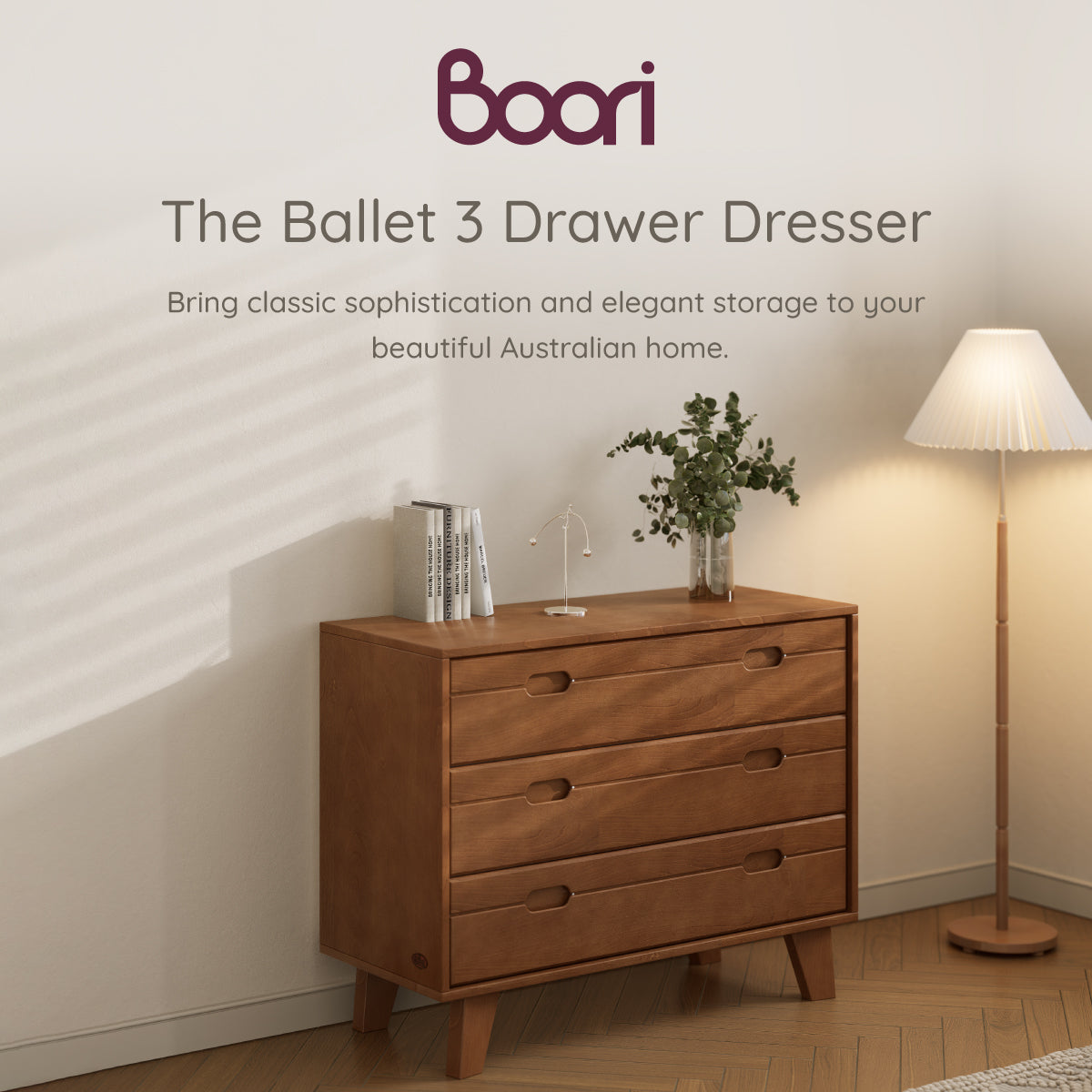 Ballet 3 Drawer Dresser | Solid Timber | Boori Australia