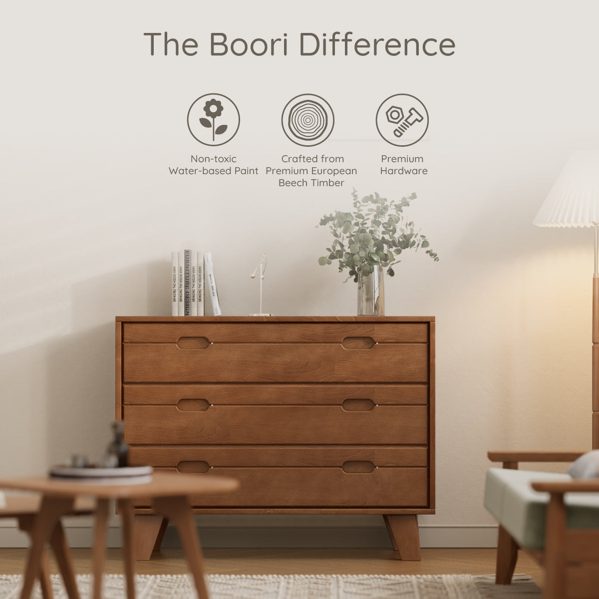 Ballet 3 Drawer Dresser | Solid Timber | Boori Australia