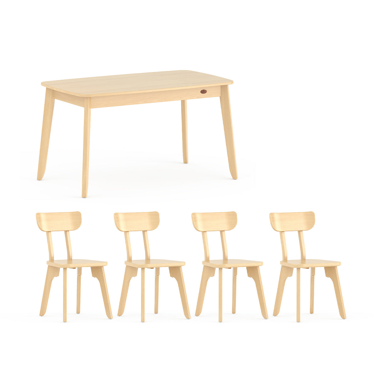 Ballet Dining Table (1.4m) with 4 Chairs Package
