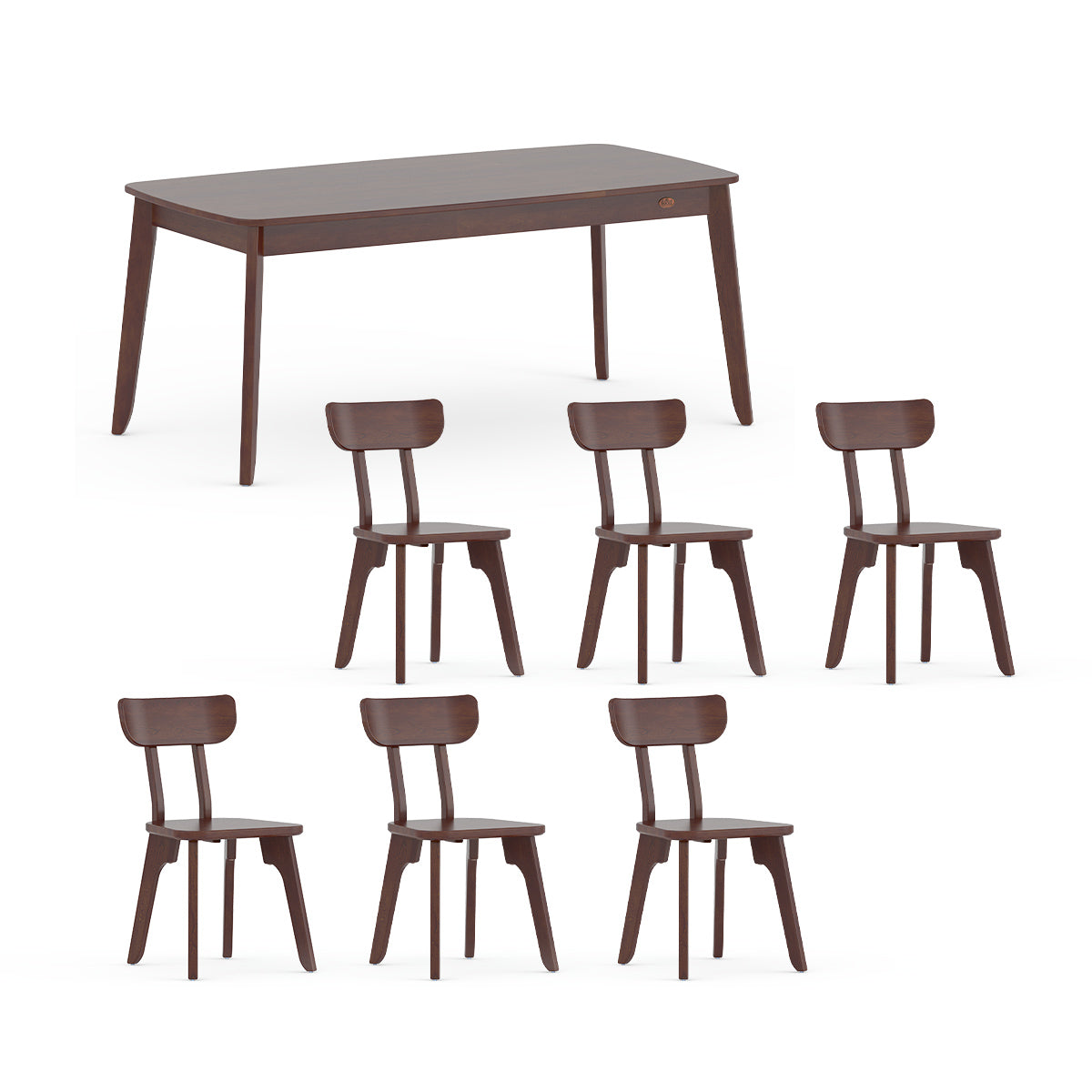 Boori Ballet Dining Table (1.8m) with 6 Chairs Package