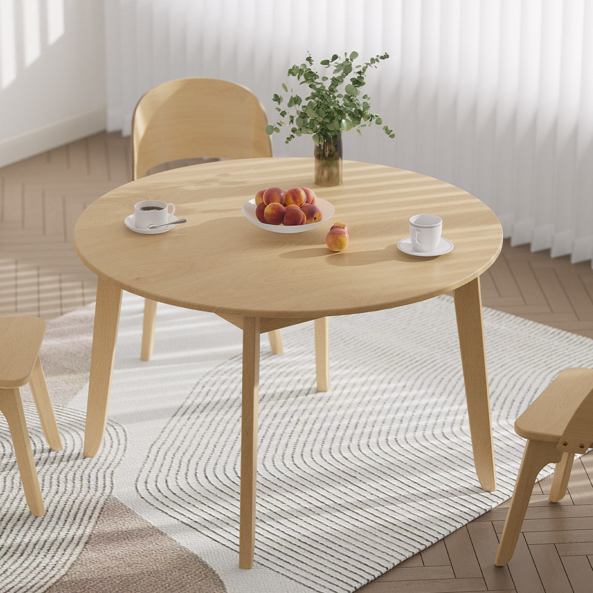 Ballet Round Dining Table (1.2m) with Four Chairs Package
