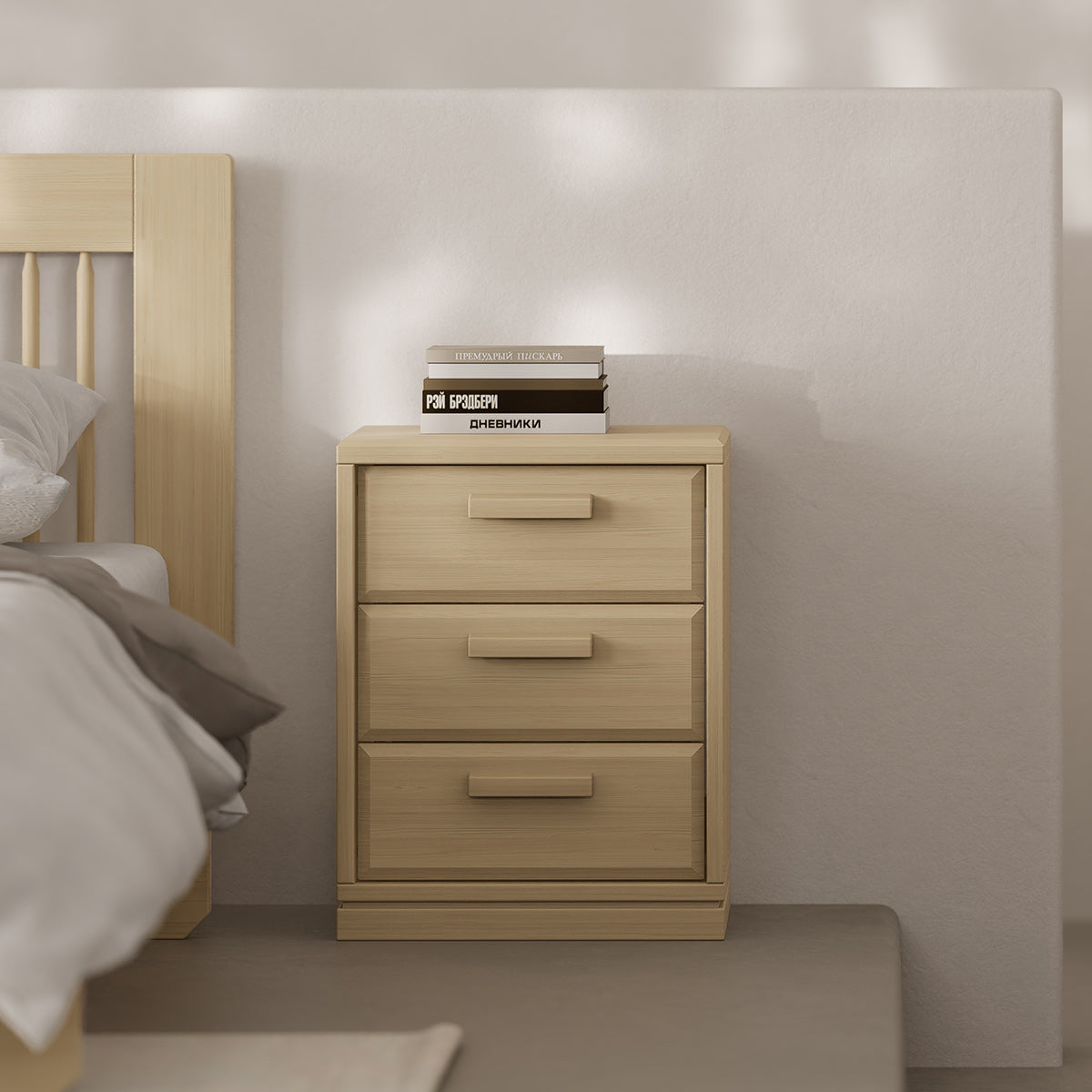 Boori Block 3 Drawer Bedside Table