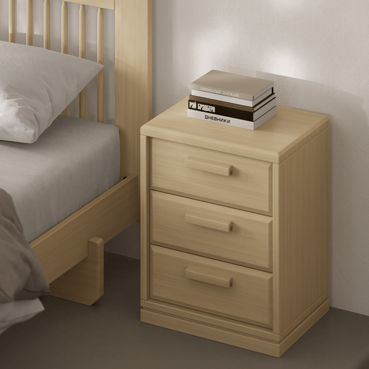 Boori Block 3 Drawer Bedside Table