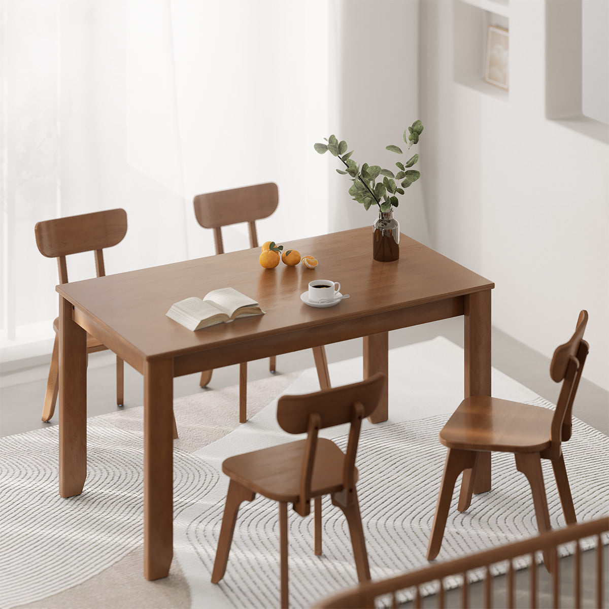 Block Dining Table (1.4m) with 4 Chairs Package