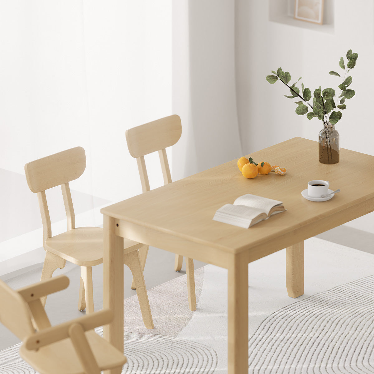 Block Dining Table (1.8m) with 6 Chairs Package