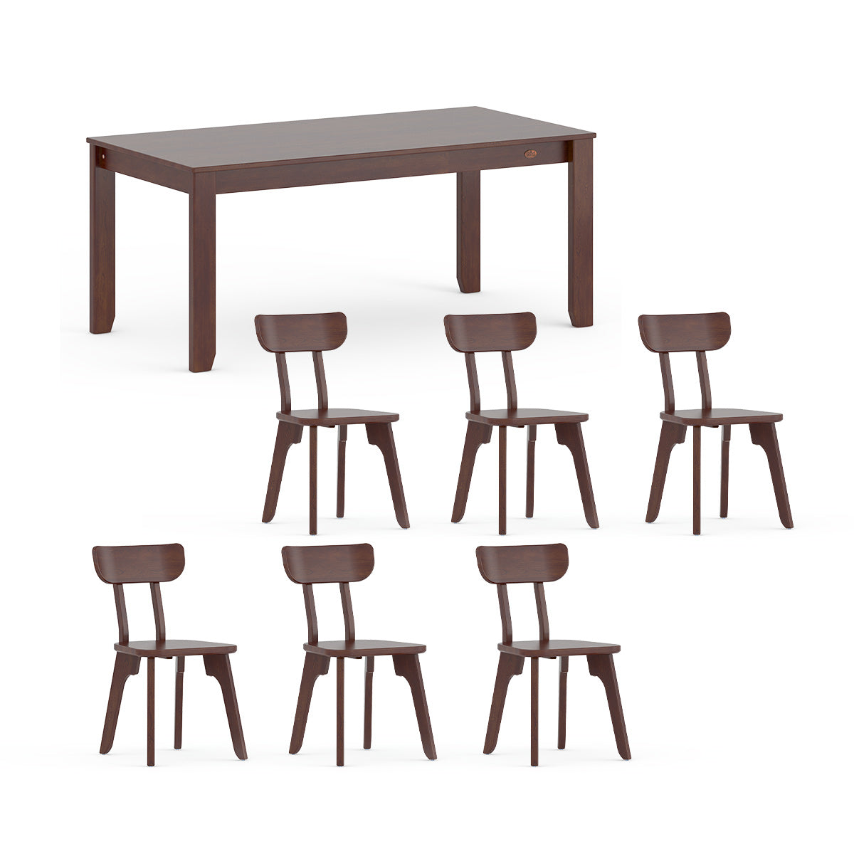 Block Dining Table (1.8m) with 6 Chairs Package