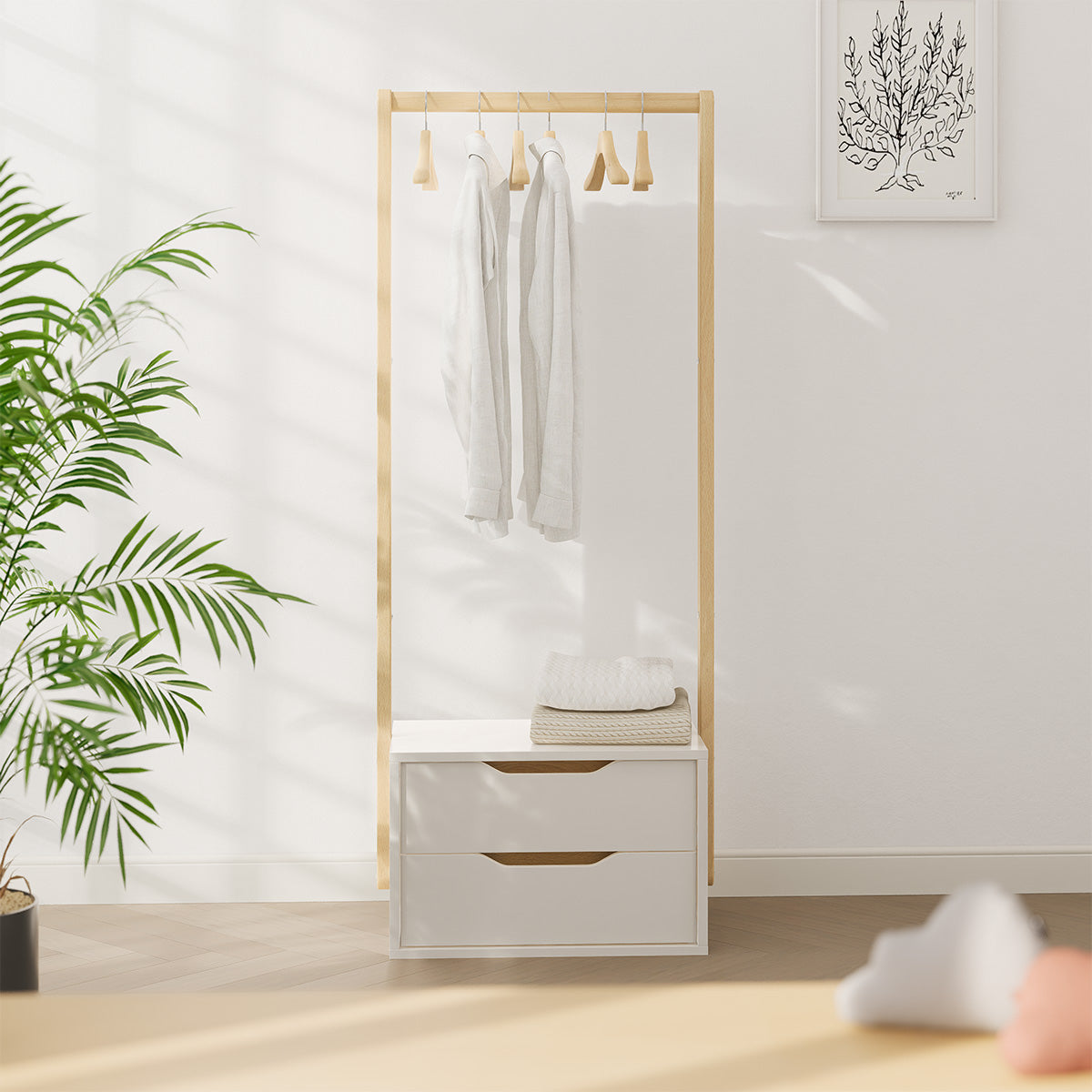 Clothes Rack Modular Modular 2 Drawer Clothing Rack – Boori