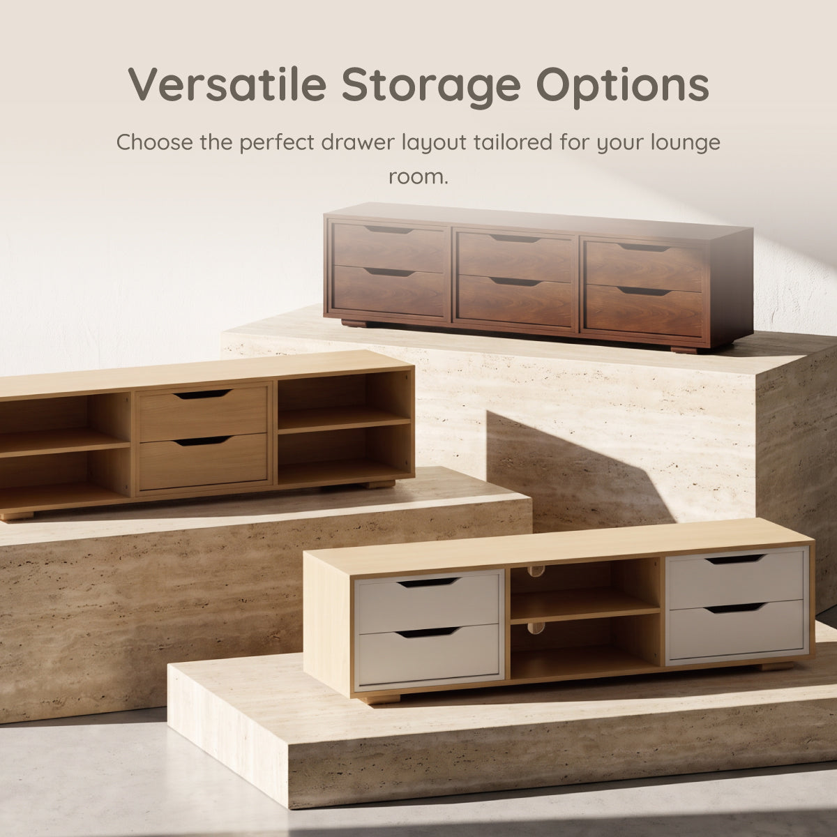 Entertainment Unit (1.88m) + 4 Drawers