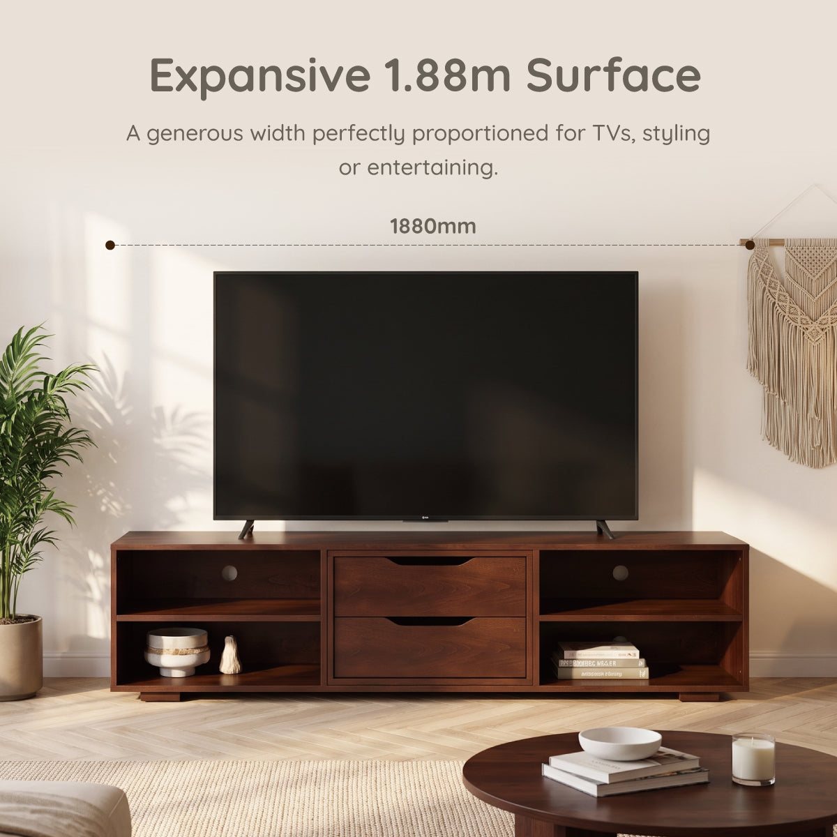 Entertainment Unit (1.88m) + 4 Drawers