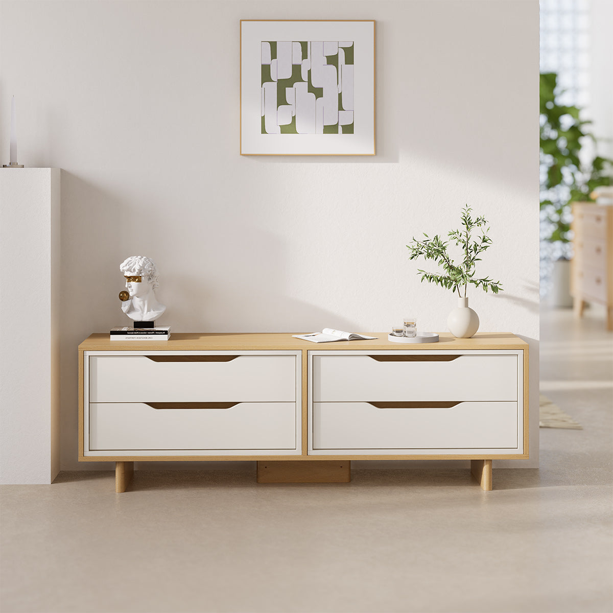 Entertainment Unit (1.66m) + 4 Drawers