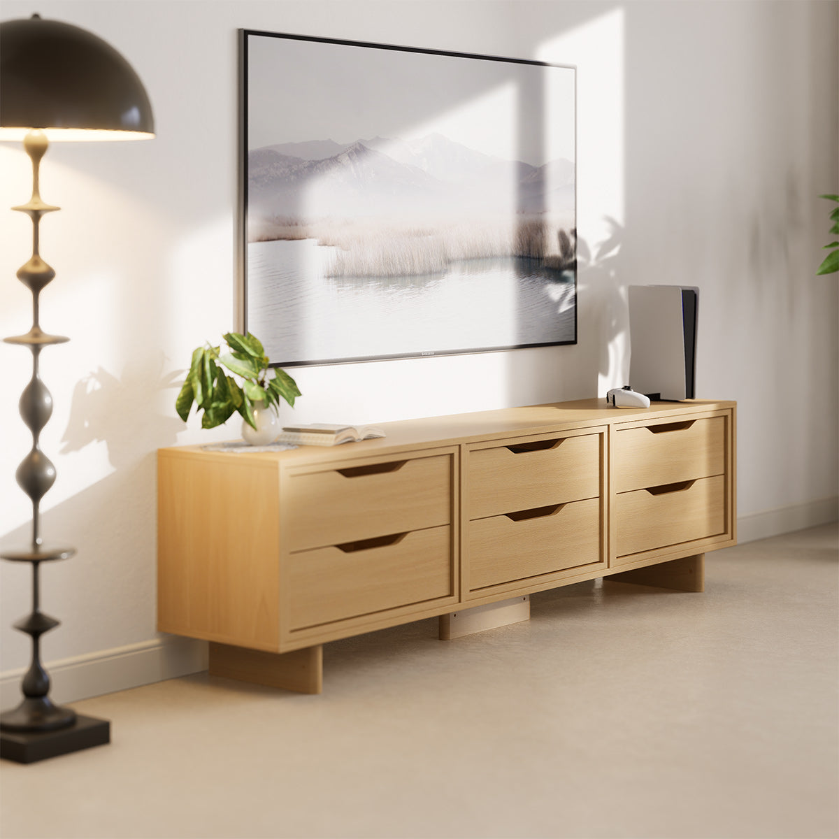 Entertainment Unit (1.88m) + 6 Drawers