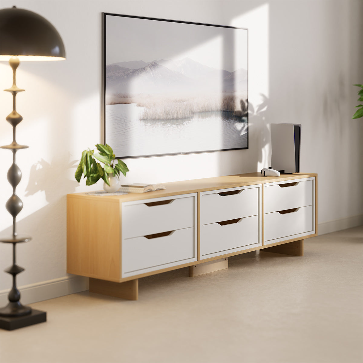 Entertainment Unit (1.88m) + 6 Drawers