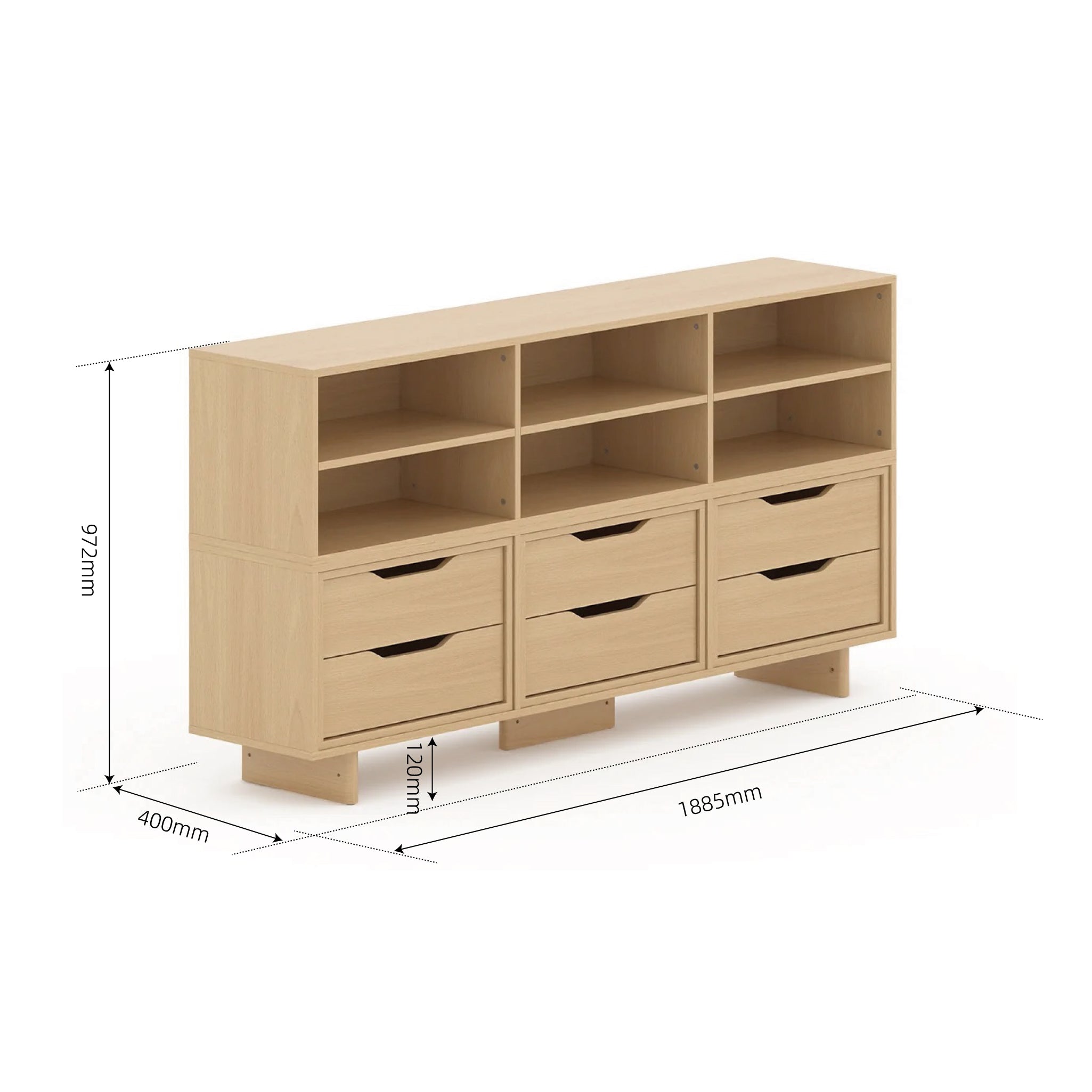 Sideboard Console (1.88m) + 6 Drawers