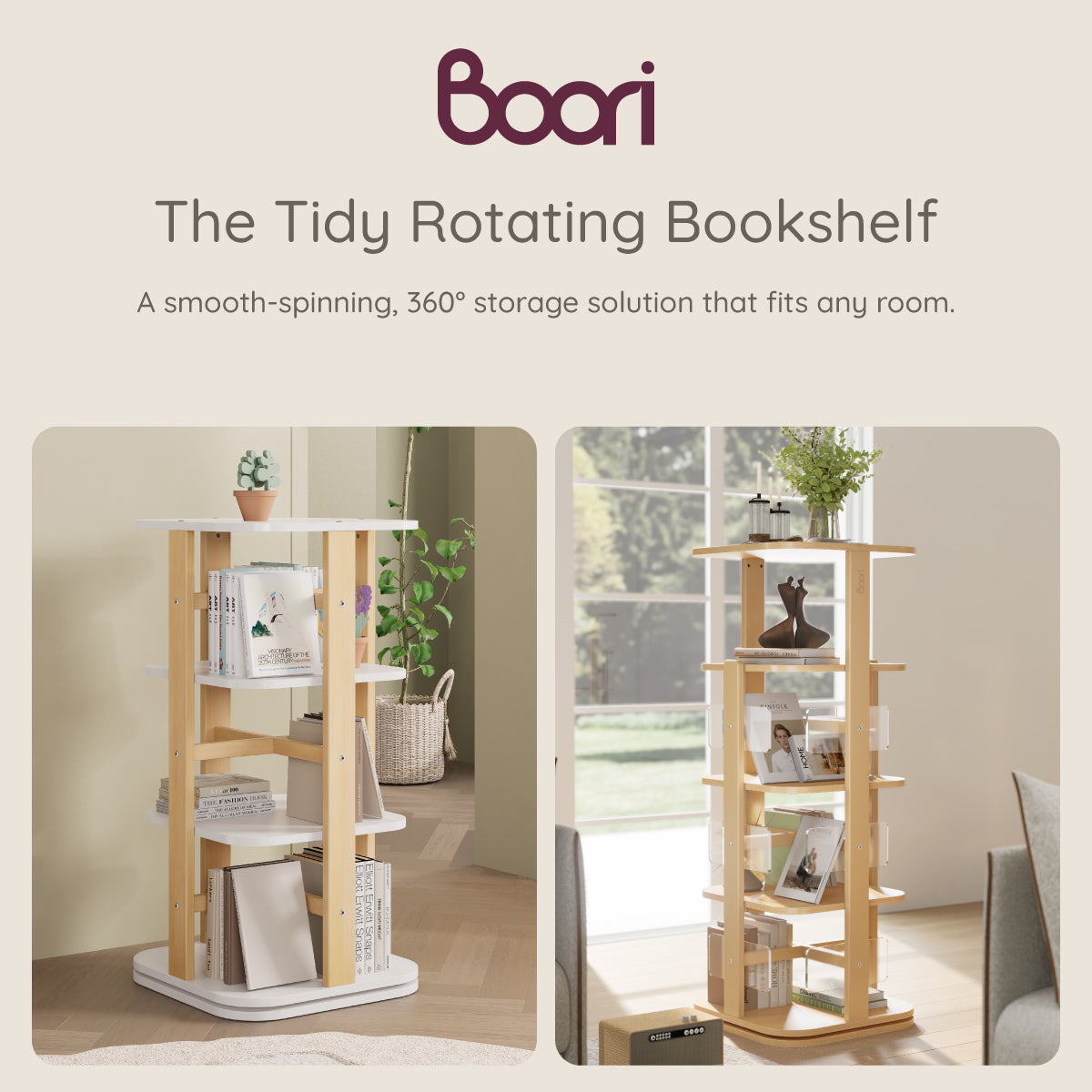 Tidy Rotating Bookshelf
