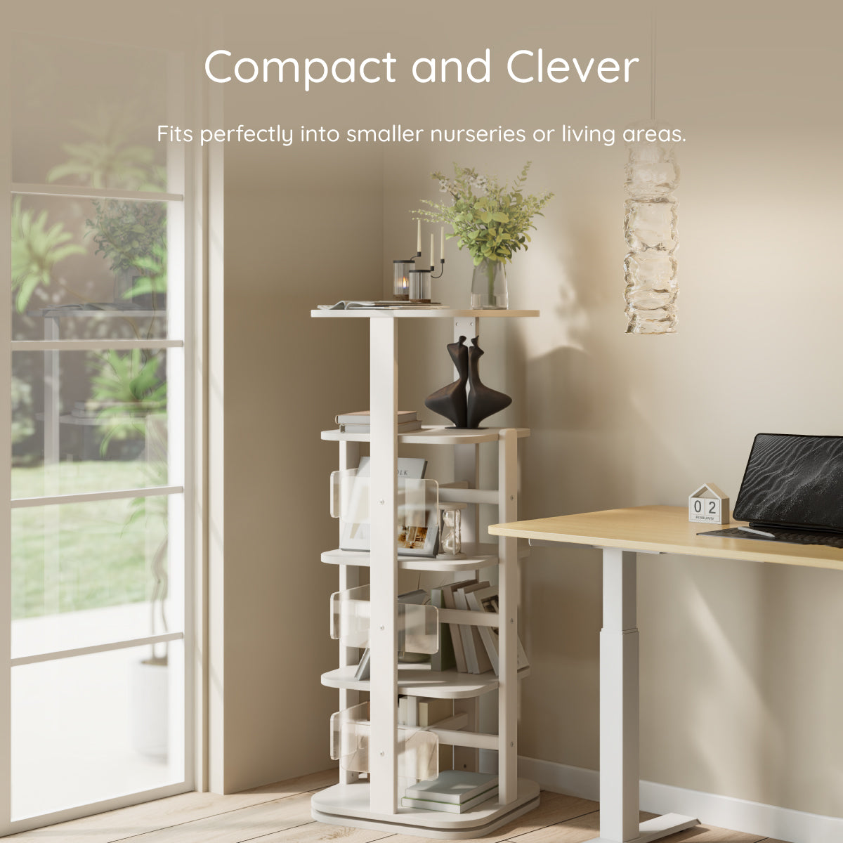 Tidy Rotating Bookshelf