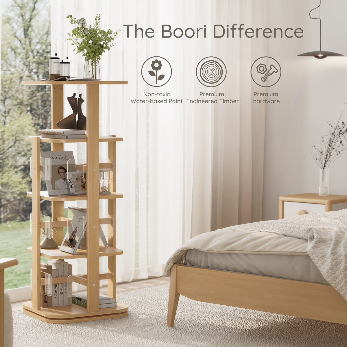 Tidy Rotating Bookshelf