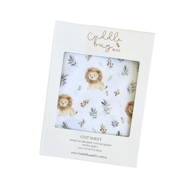 Cuddle Bug Leo Lion Cot Sheet 137 x 77cm