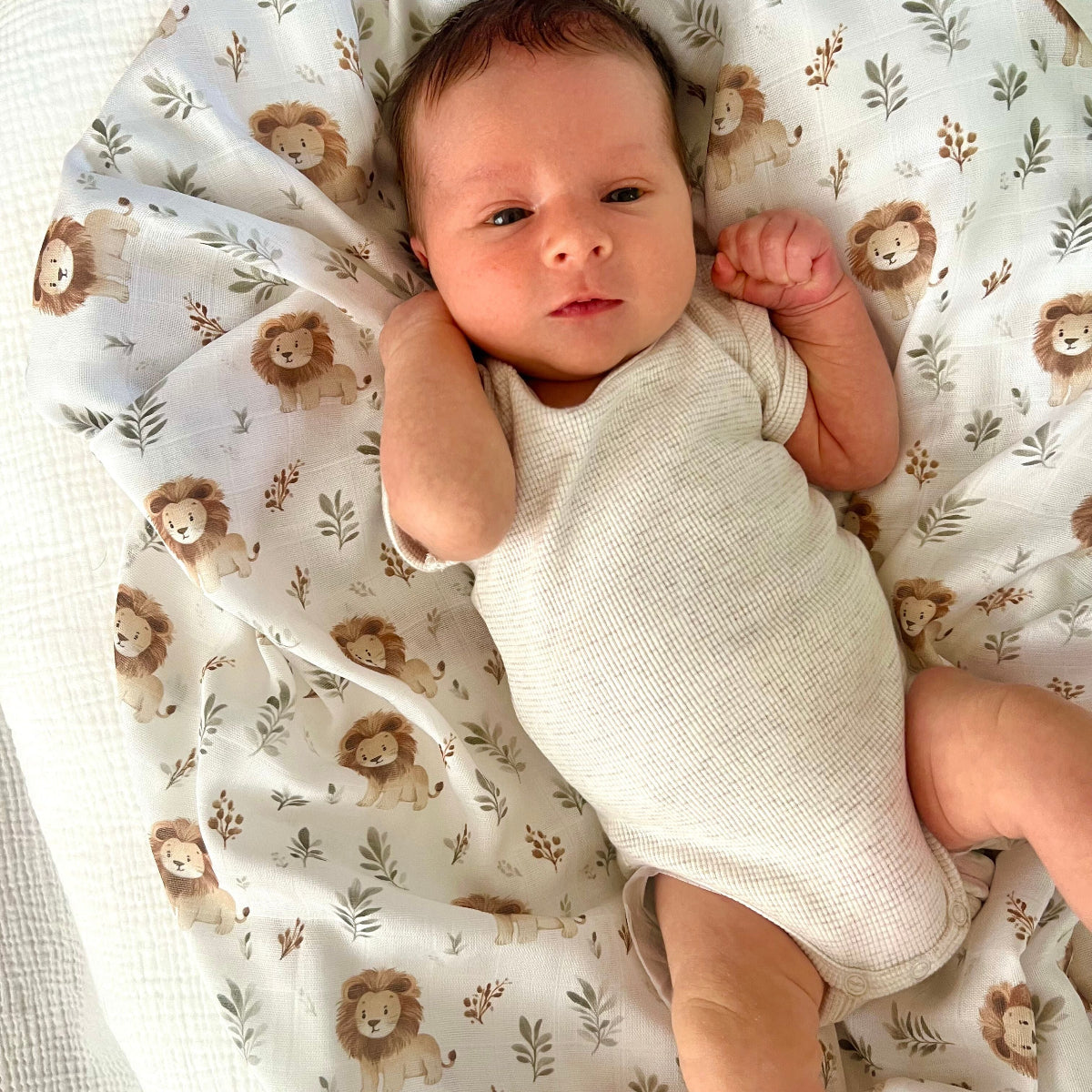 Cuddle Bug Bamboo Muslin Wrap - Leo Lion