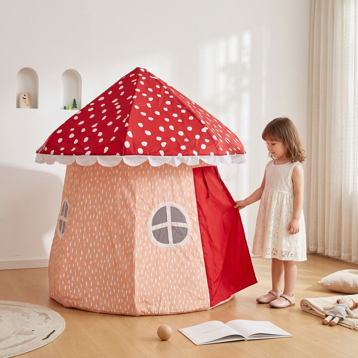 Mushroom Playhome Tent - Red