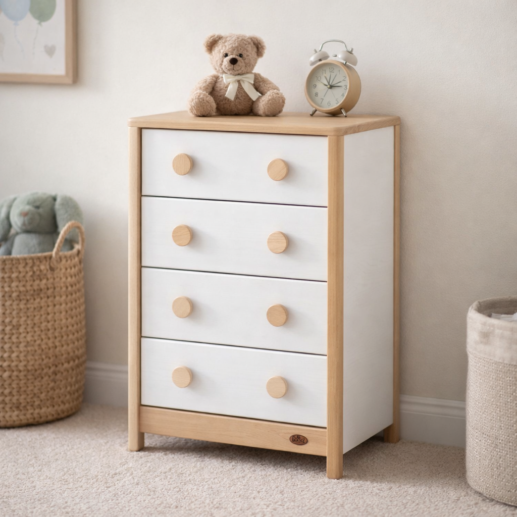 Byron 4 Drawer Chest | Scandi Nursery Dresser