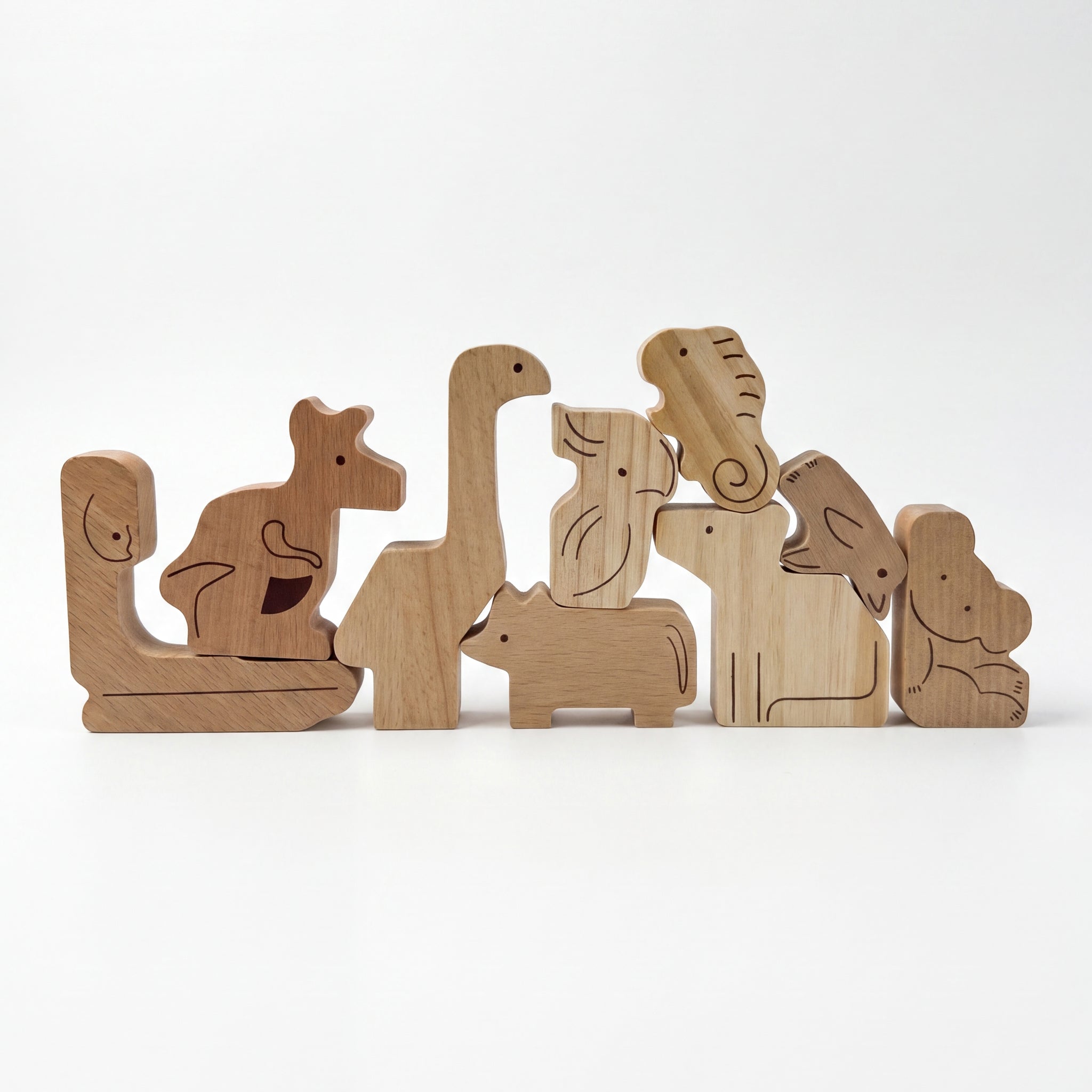 Aussie Animal Stacking Blocks - Natural