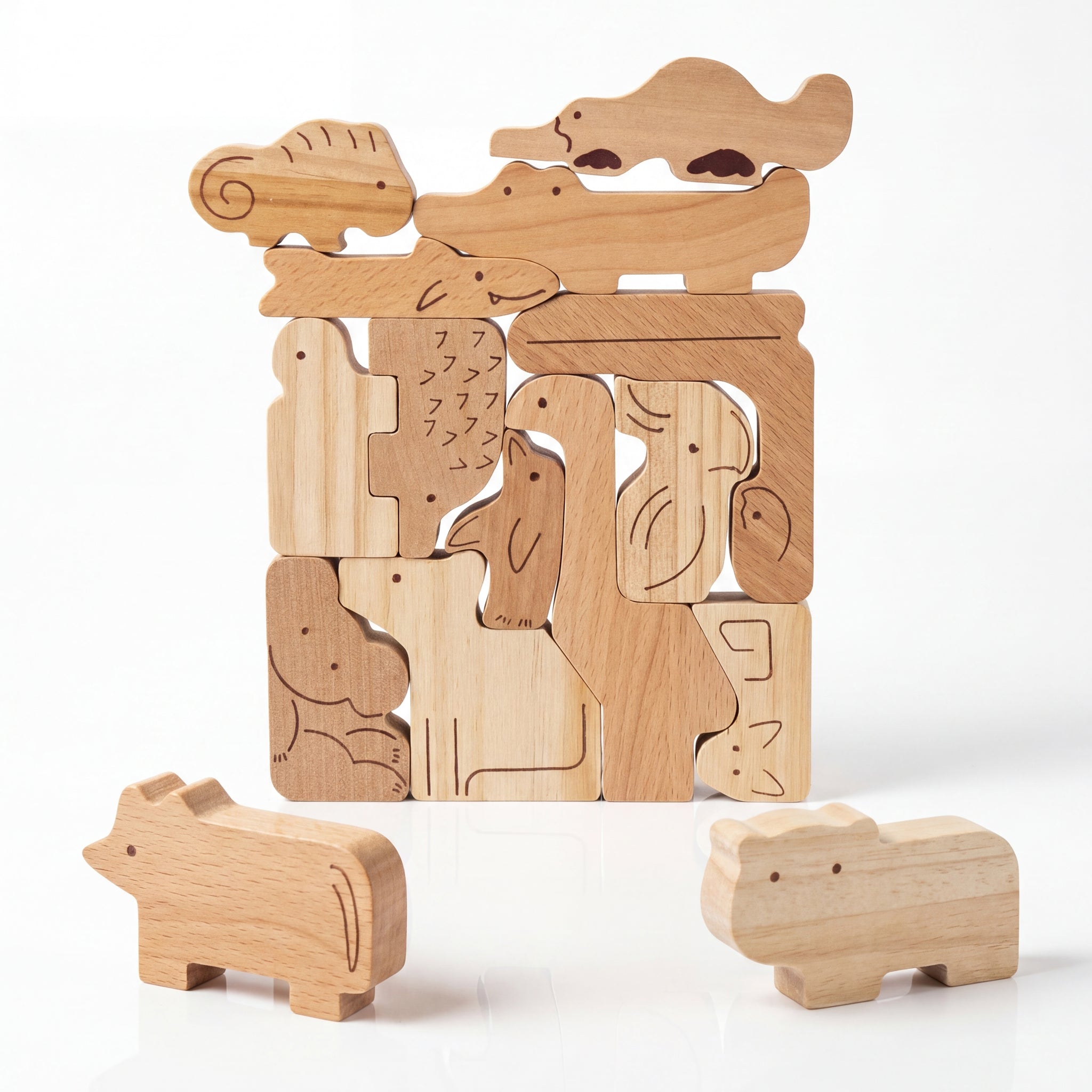 Aussie Animal Stacking Blocks - Natural