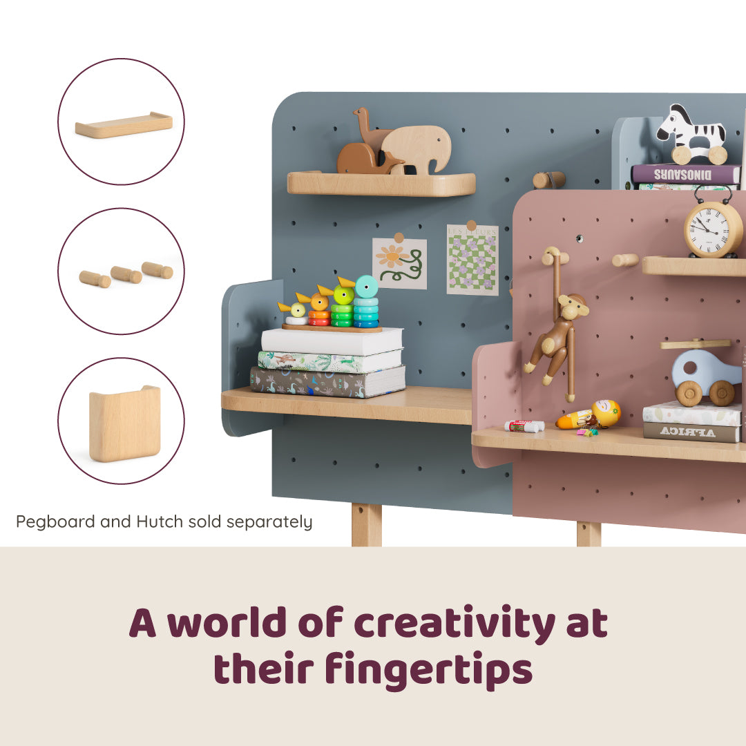 Ergonomic Desk (118cm) with Pegboard Hutch Package
