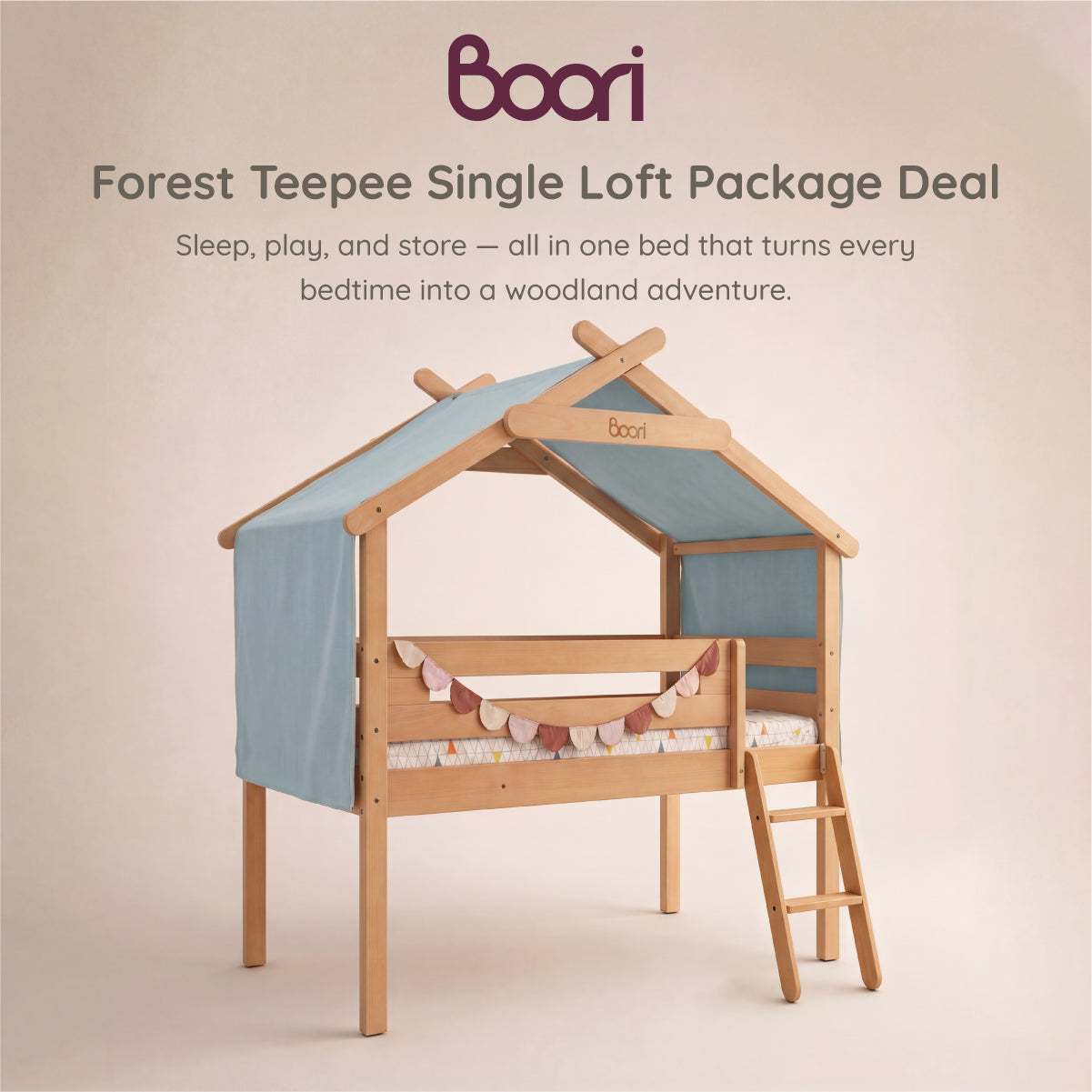 Forest Teepee Single Loft Bed package deal