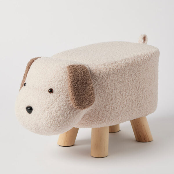 Jiggle & Giggle Puppy Bouclé Kids Stool