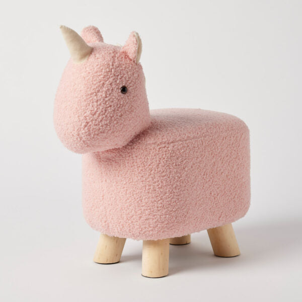 Jiggle & Giggle Unicorn Bouclé Kids Stool