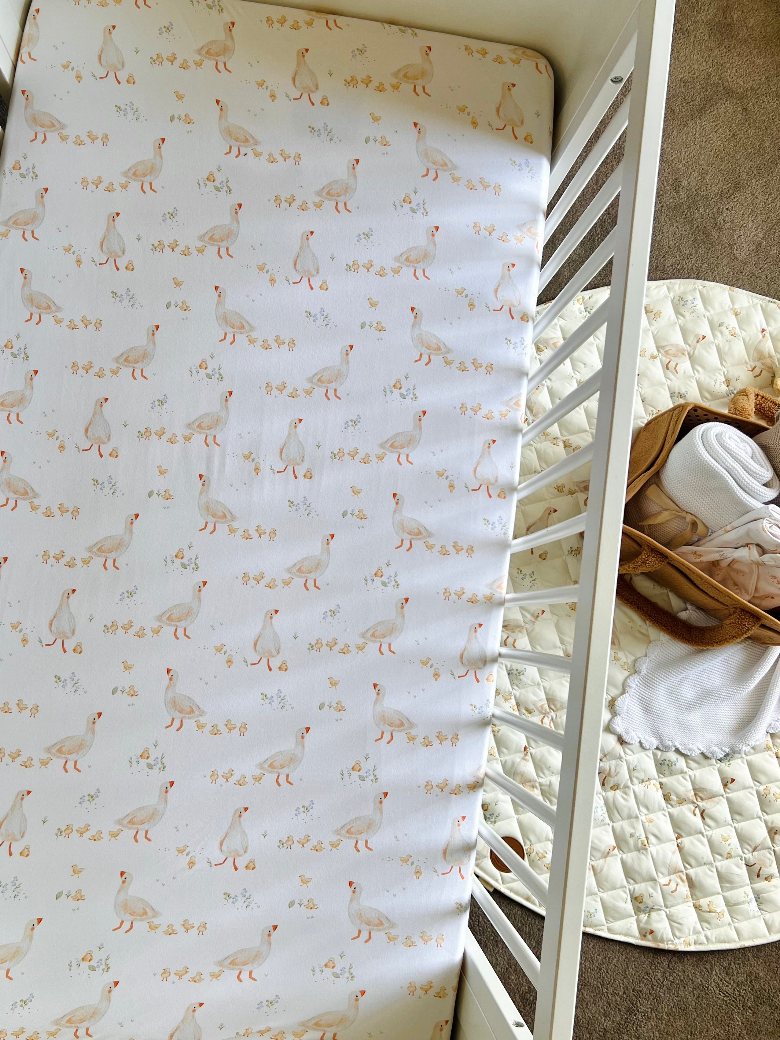 Cuddle Bug Goosey Gander Cot Sheet 137 x 77cm