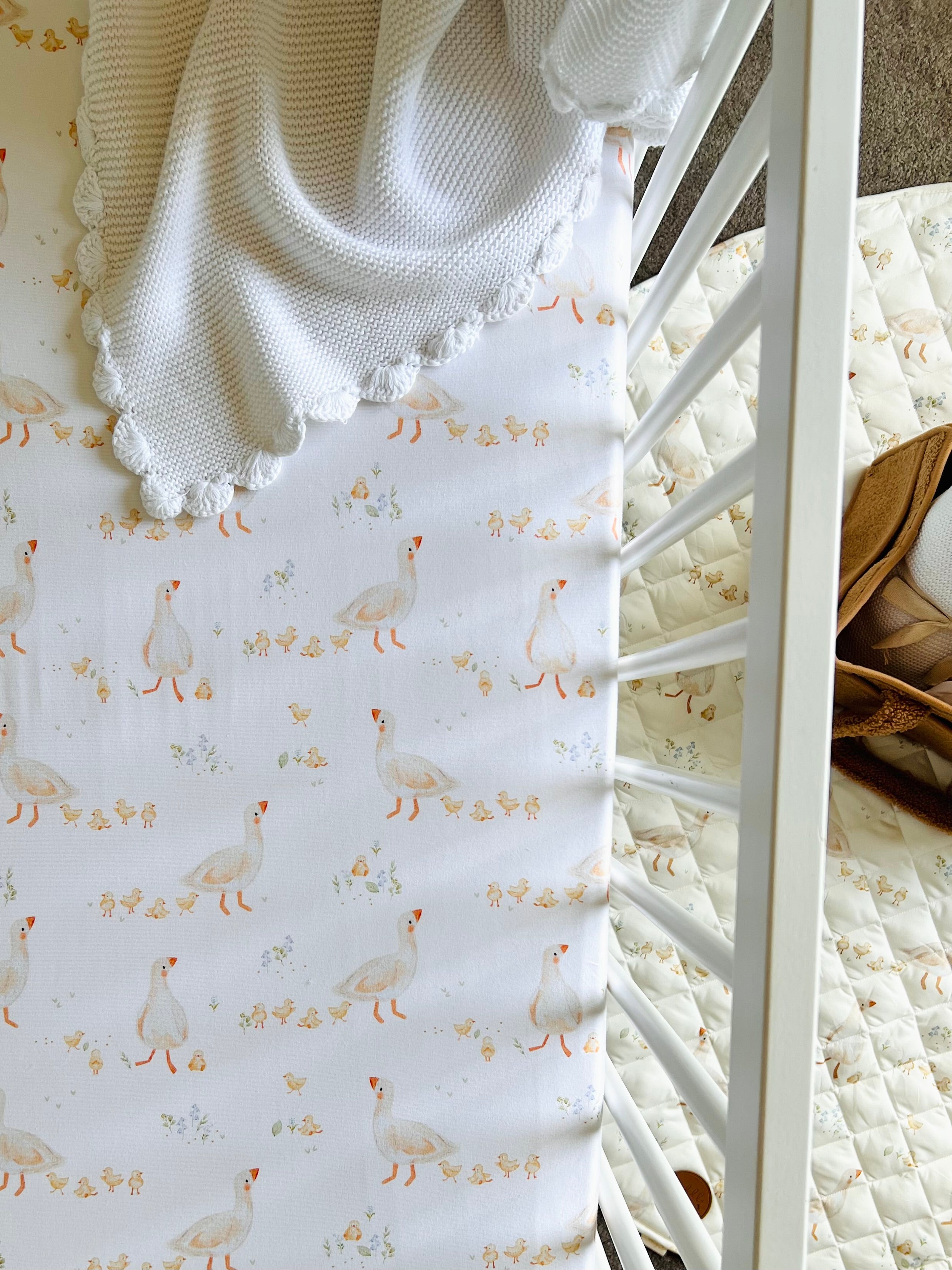 Cuddle Bug Goosey Gander Cot Sheet 137 x 77cm