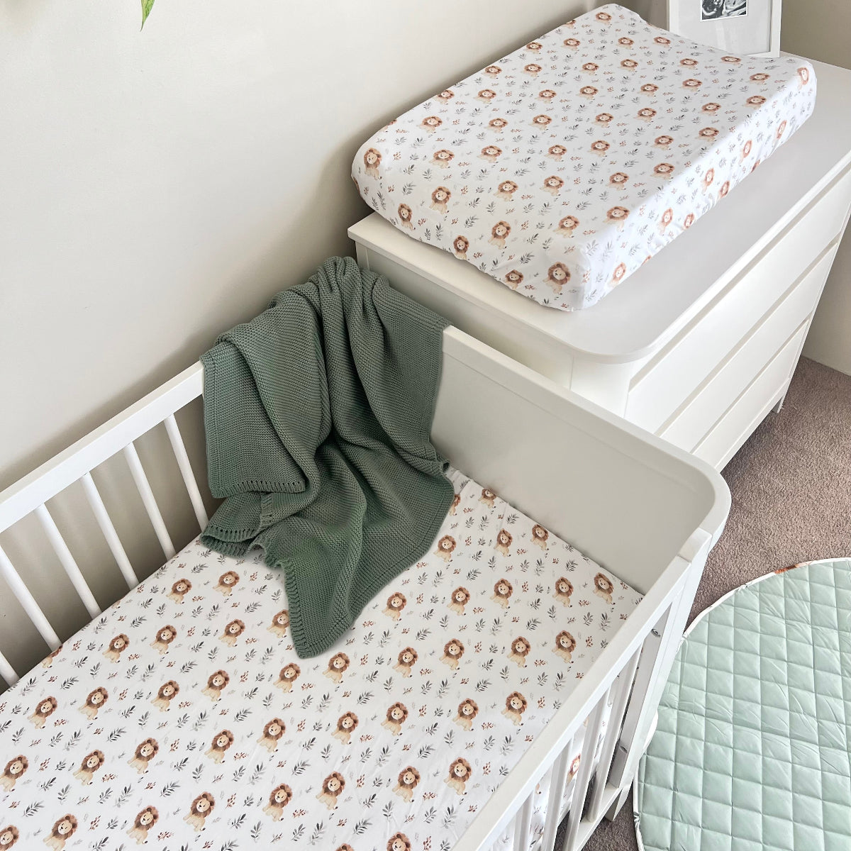 Cuddle Bug Cot Fitted Sheet - Leo Lion