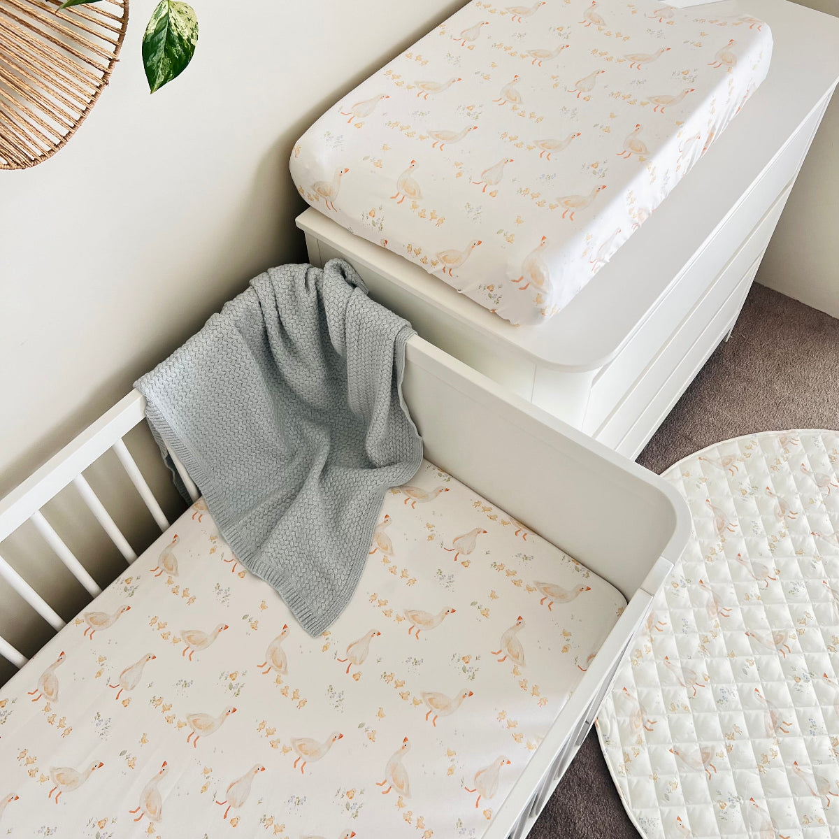 Cuddle Bug Cot Fitted Sheet - Goosey Gander
