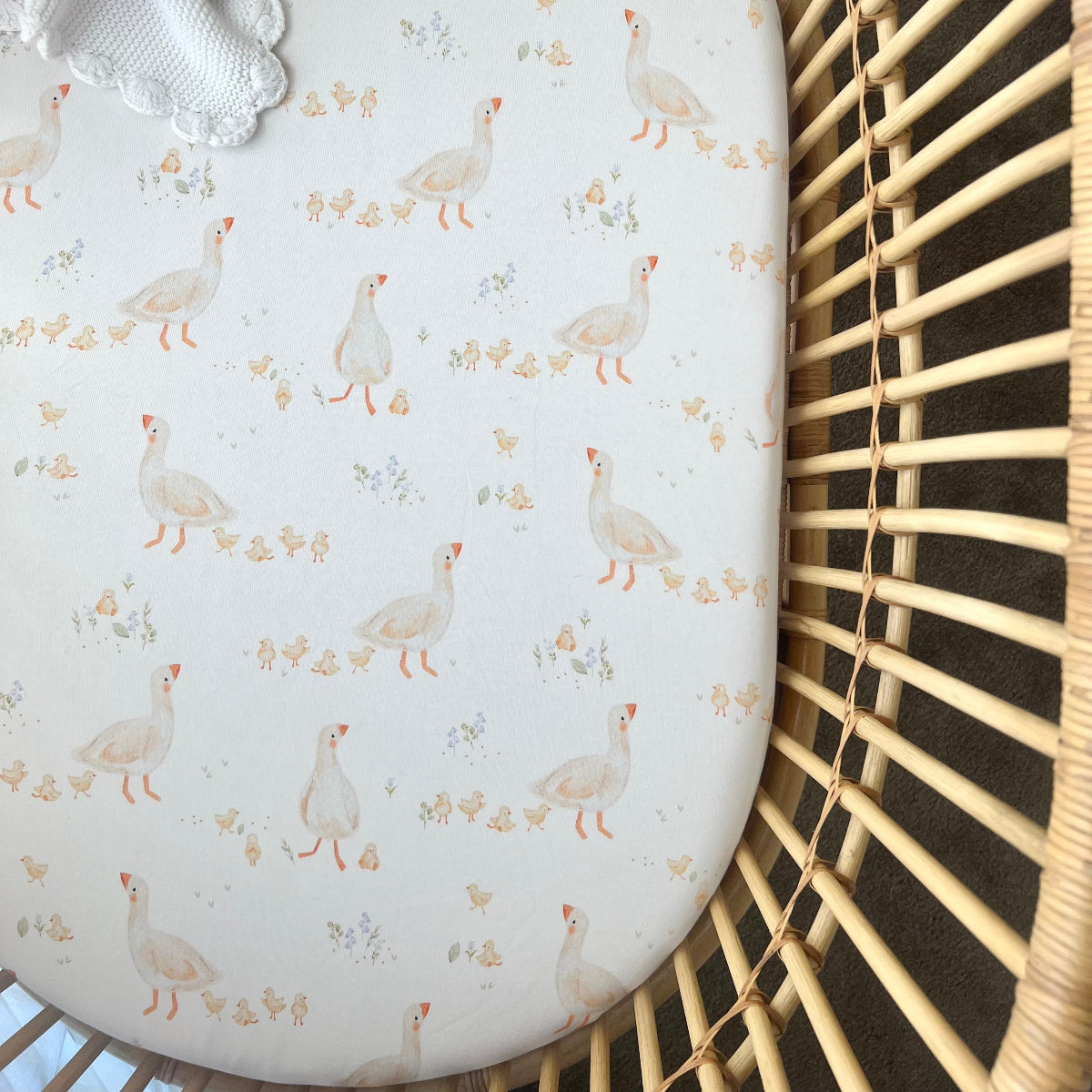 Cuddle Bug Cot Fitted Sheet - Goosey Gander