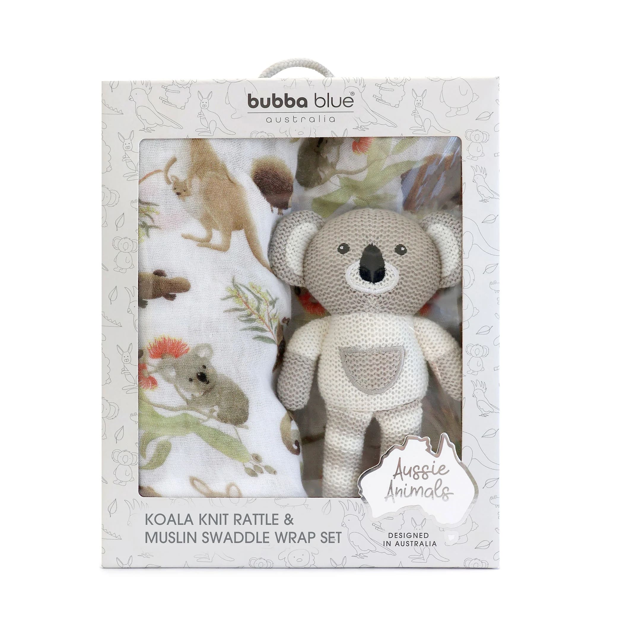 Bubba Blue Koala Muslin Wrap & Rattle Gift Set