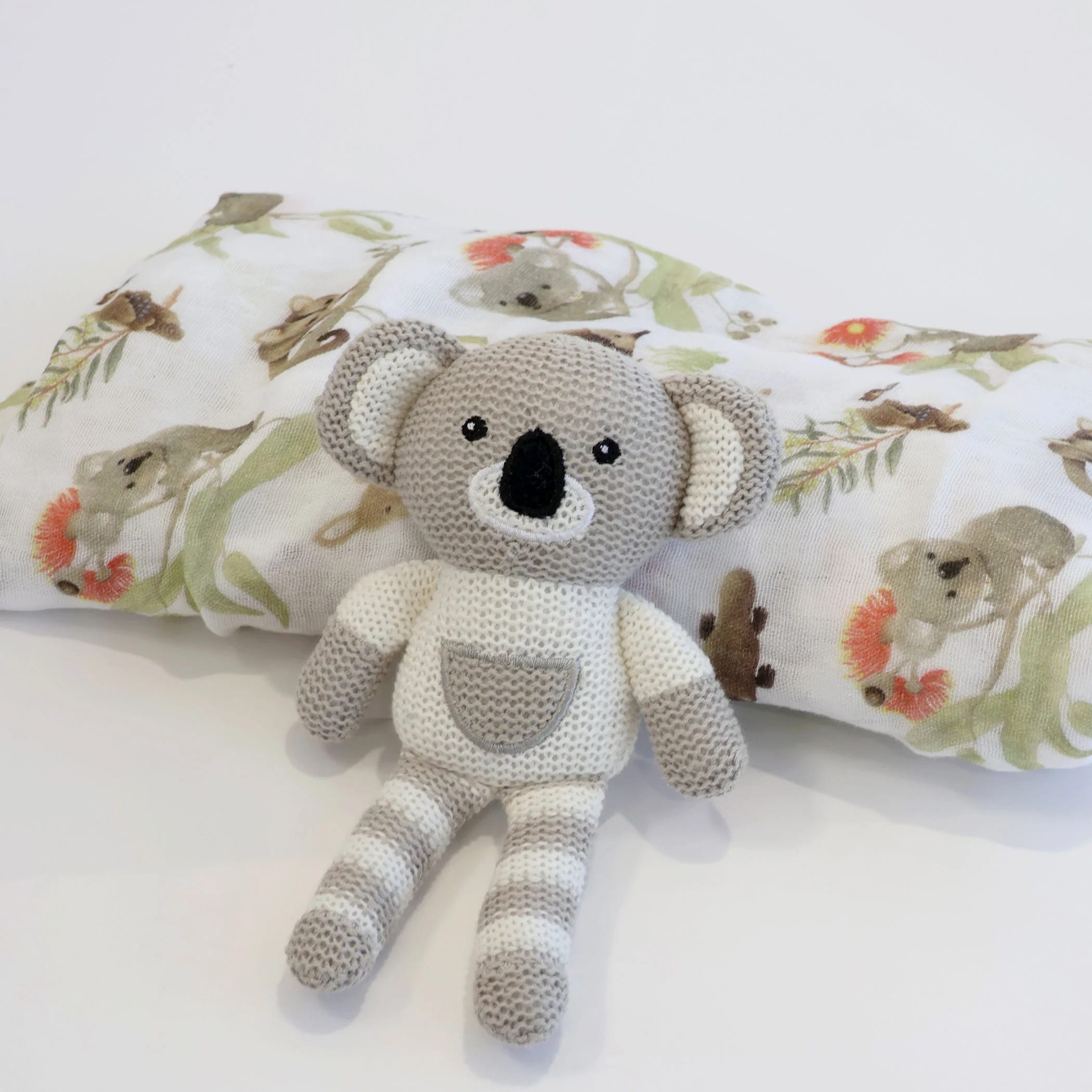 Bubba Blue Koala Muslin Wrap & Rattle Gift Set