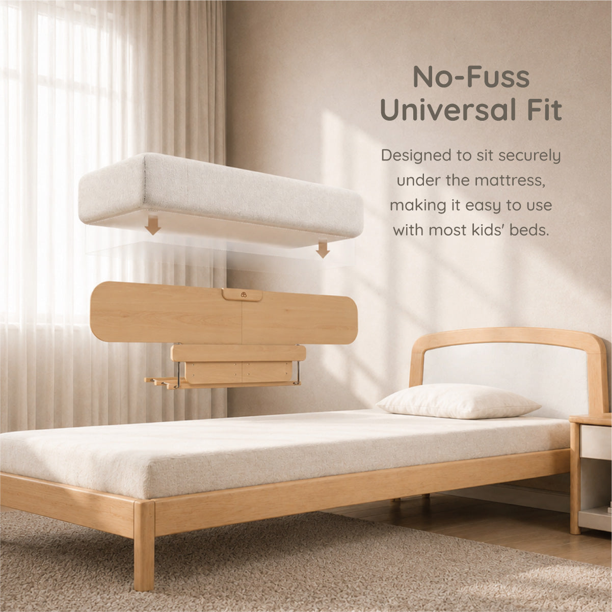 Long Height Adjustable Kids Bed Guard Panel