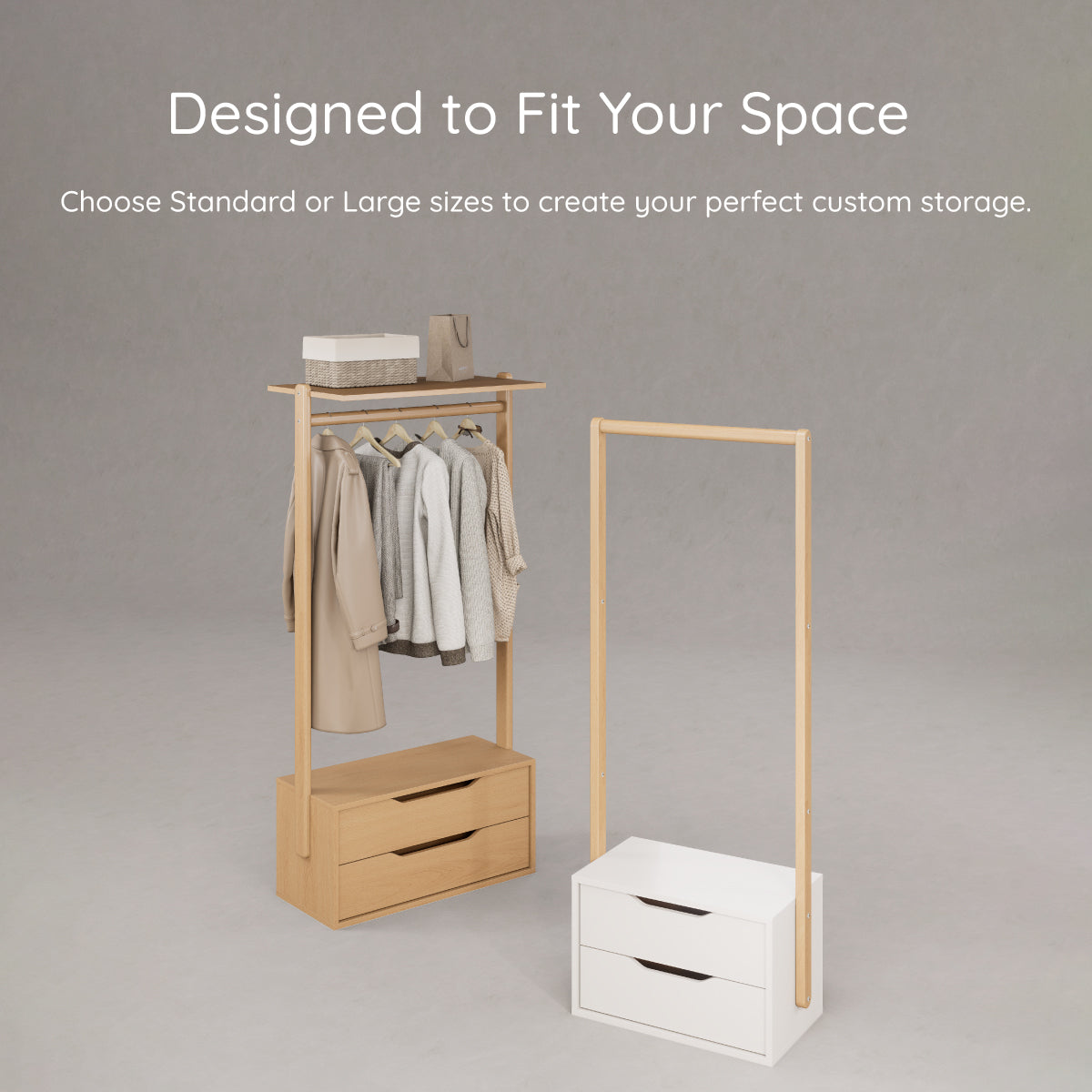Modular 2 Drawer Clothing Rack