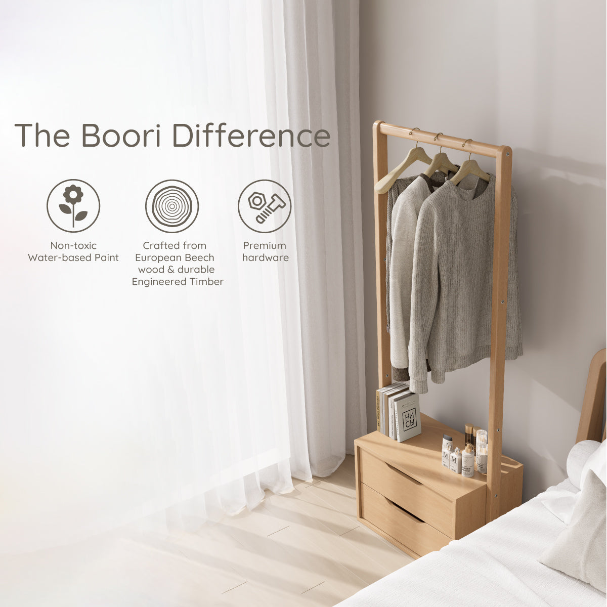 Modular 2 Drawer Clothing Rack