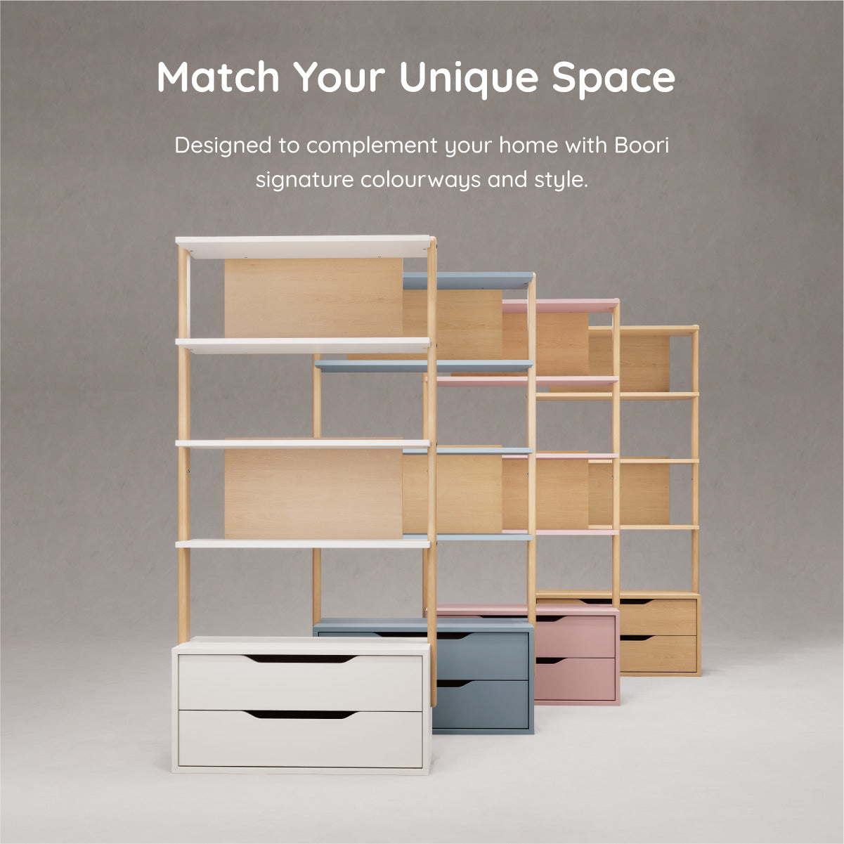 Modular 2 Drawer Bookshelf