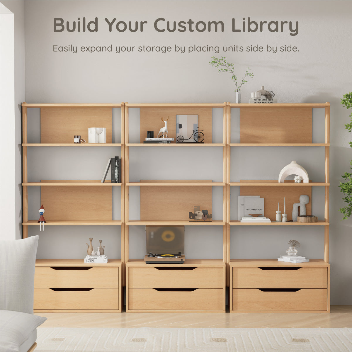 Modular 2 Drawer Bookshelf