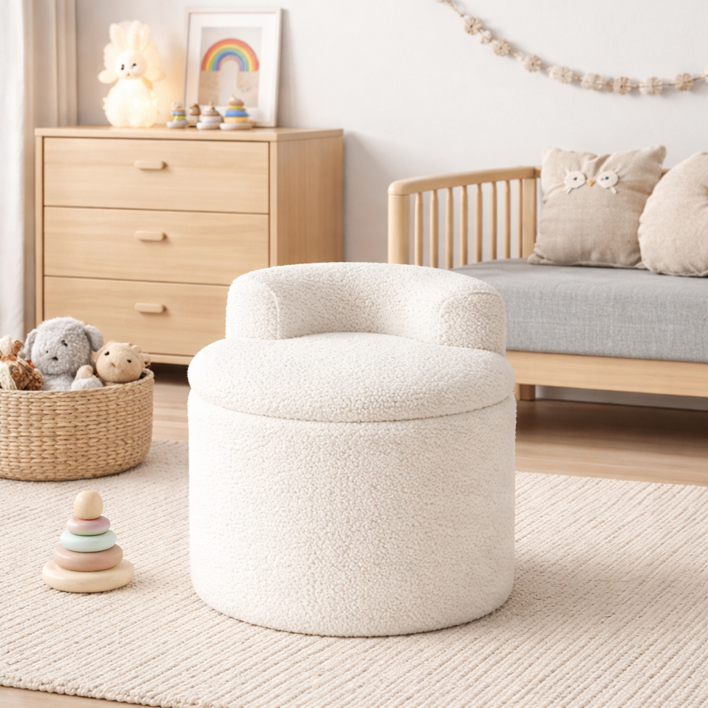 Jiggle & Giggle Bouclé Kids Storage Chair